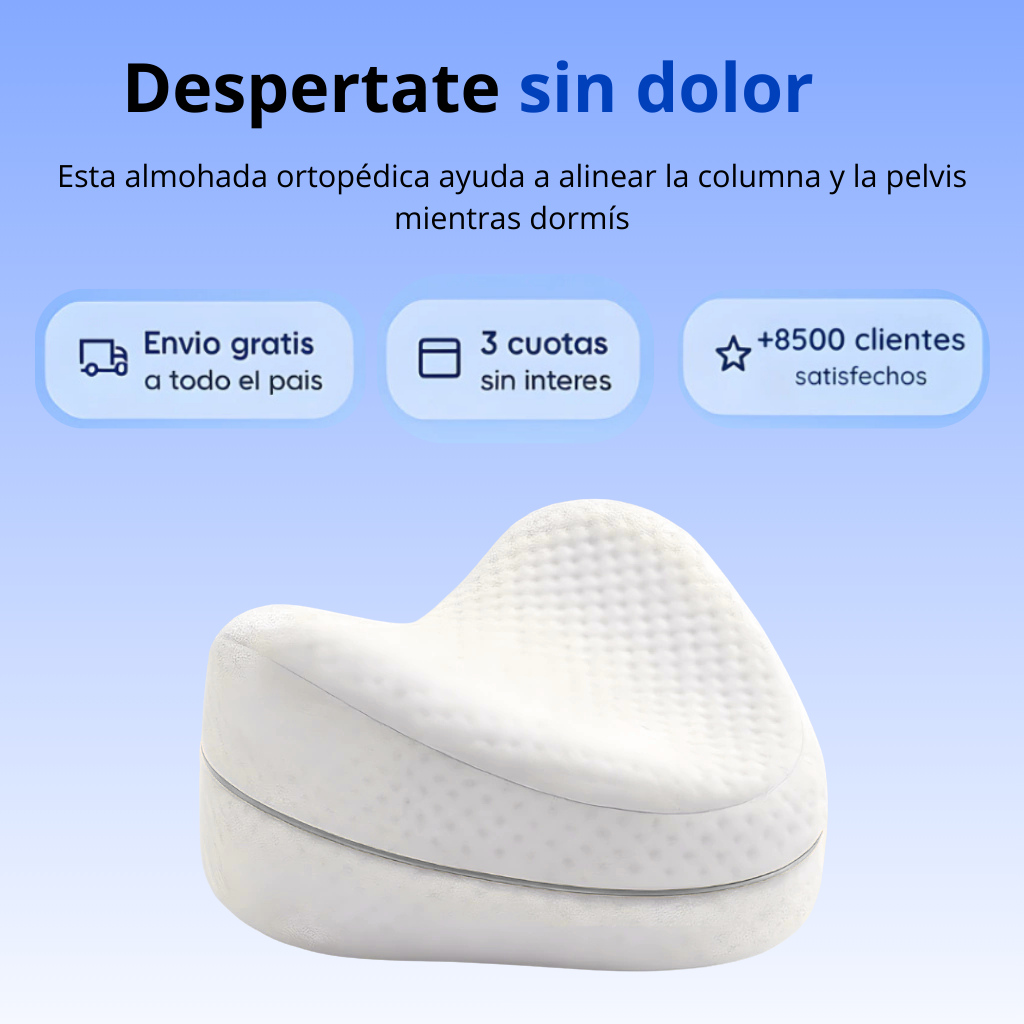 Almohada ortop&eacute;dica que ayuda a alinear la columna mientras dorm&iacute;s